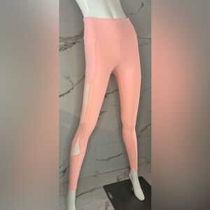 Victoria Sport Coral Peach Mesh-Accent Total Knockout Tight Leggings